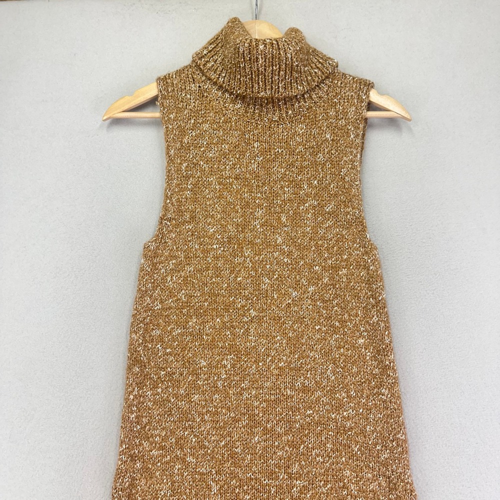Anthropologie Turtleneck Sleeveless Tunic Sweater Dress Womens XS Brown Wool‎ - Picture 3 of 12